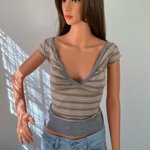 ❌SOLD❌ y2k body central striped baby tee